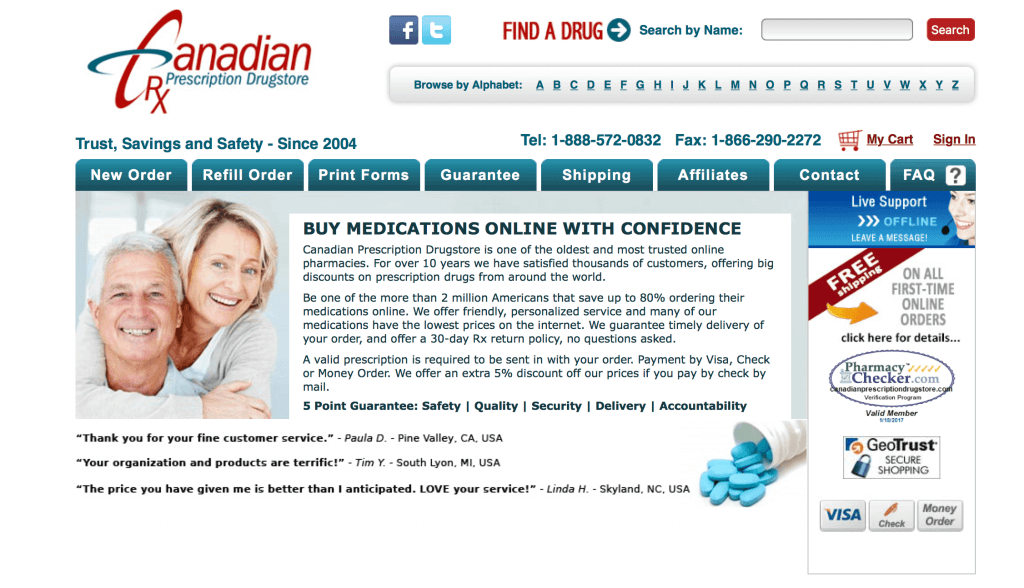 CanadianPrescriptionDrugstore.com Pharmacy Review