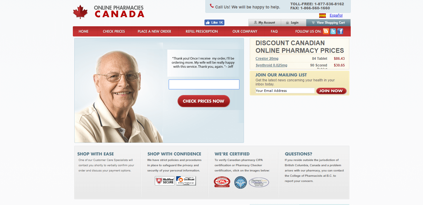 OnlinePharmaciesCanada.com Pharmacy Review