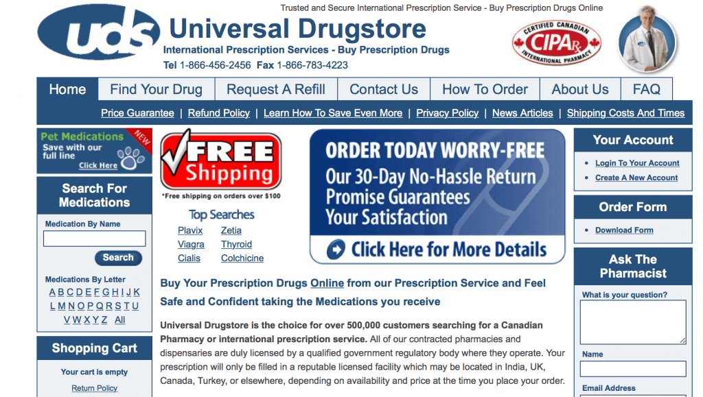 UniversalDrugStore.com Pharmacy Review